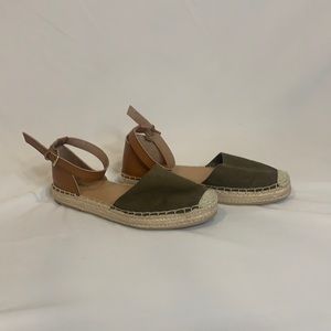 forest green closed toe sandals